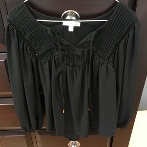 Gianni Bini flowy black sheer blouse
